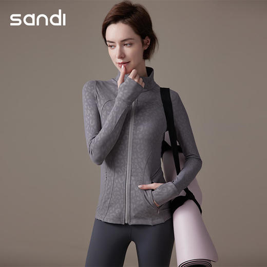 三蒂2024秋冬SANDI*花纹拉链套指外套SH21E02 商品图2