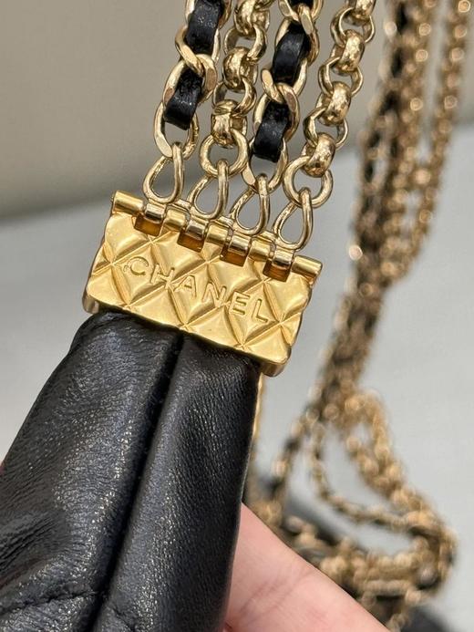 香奈儿24a高级手工坊系列，黑金流苏链条小hoboZP购入剖解1：1复刻，原厂zp方框标山羊皮（HH） 商品图5
