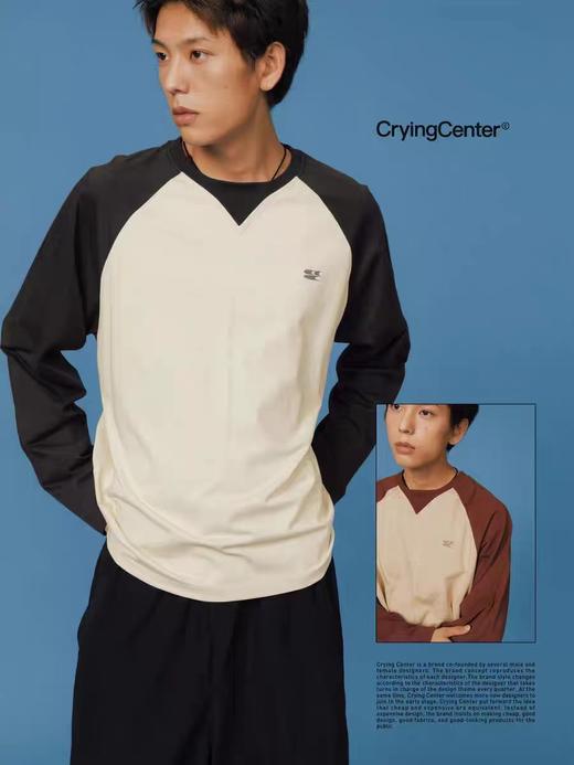 CryingCenter 撞色插肩宽松长袖tee 哭喊中心 商品图0