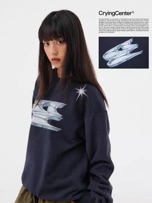 CryingCenter 手绘金属圆领卫衣 哭喊中心 商品图2
