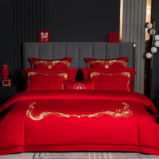 多喜爱 喜玫瑰婚庆床上用品四件套 为爱绽放 商品图0