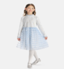天空之城-LYNN&MILO蓝色蕾丝复合拼网纱连衣裙 商品缩略图0
