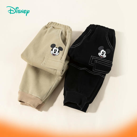 Disney/迪士尼男童加绒长裤秋冬季保暖加厚保暖工装裤子ZD4DK002 商品图3