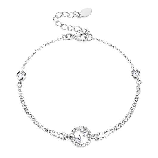 卡蒂罗/KADER 双链设计 爱心圆环手链 环环相扣轻奢时尚高级感 经典几何造型设计灵动吸睛 925银 七夕送女友礼物礼盒 商品图2