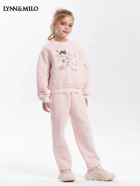 天空之城-LYNN&MILO粉色休闲百搭兔子刺绣两件套