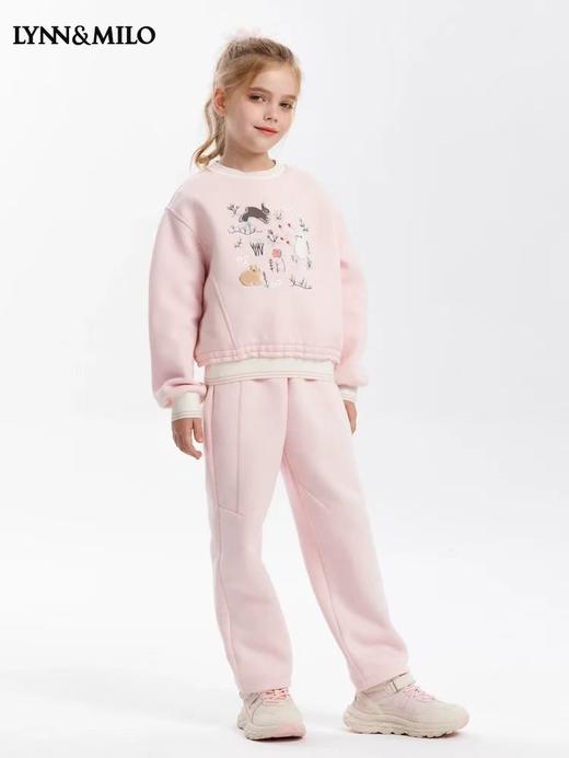 天空之城-LYNN&MILO粉色休闲百搭兔子刺绣两件套 商品图0