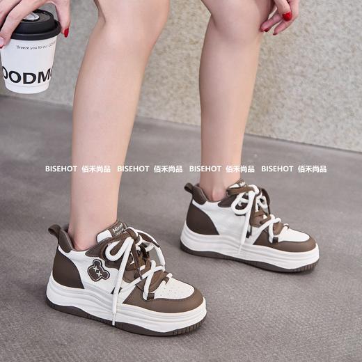 新品高帮单里拼色厚底女士板鞋431B45502（W） 商品图6