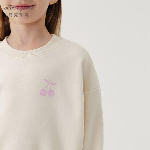 马克珍妮女童甜美活力宽松印花卫衣儿童超舒棉上衣秋装新款241090 商品图4