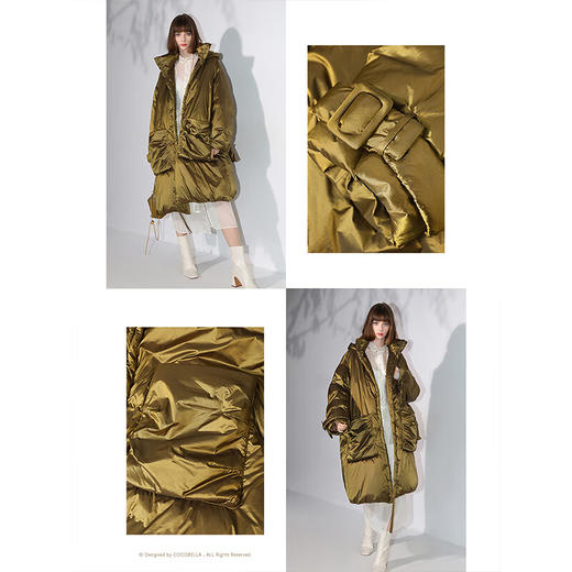 COCOBELLA安心可溯源90绒石墨烯蓄热保暖长款羽绒服DC0001 商品图2