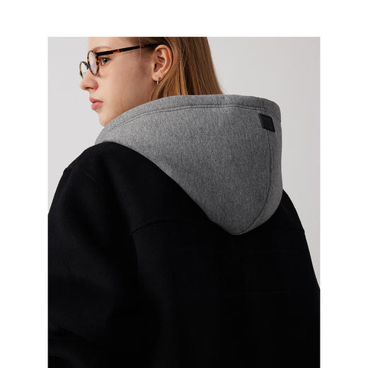 Teenie Weenie小熊简约连帽毛呢大衣女冬季呢外套TTJW244T05W 商品图4