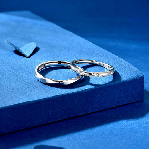 卡蒂罗/KADER 共赴爱河系列 时光印记情侣对戒 莫比乌斯钟爱久久可调节情侣对戒 经典浪漫无尽的爱恋爱频率 礼物 商品图6