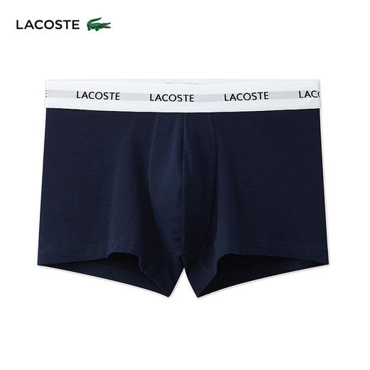 Lacoste法国鳄鱼男士新款时尚棉质舒适3条装平角裤内裤5H5150-10 商品图1