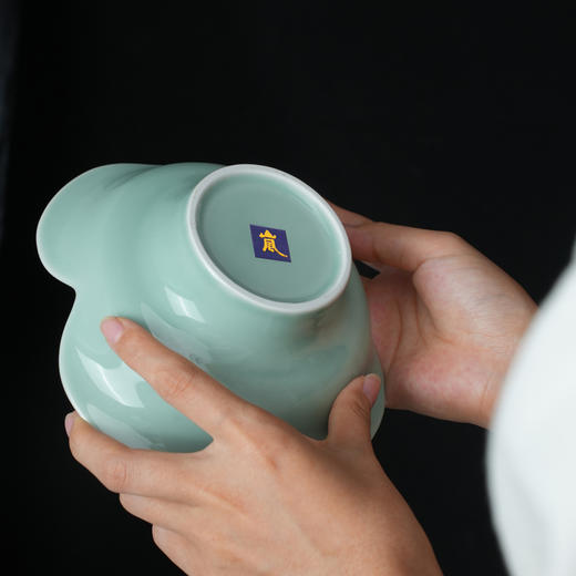 柿柿如意壶承/青瓷壶承铜承垫干泡台养壶盘茶壶托复古功夫茶具 商品图3