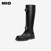 MIO米奥冬季牛皮革骑士靴潮流酷飒个性长筒靴厚底靴子女M245895323 商品缩略图0