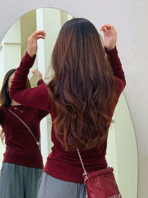 【百图lulu定制】【预售7天发】【双奶皮打底衫】Q弹 仿蛋白羊绒 圆领长袖 T恤 商品图8