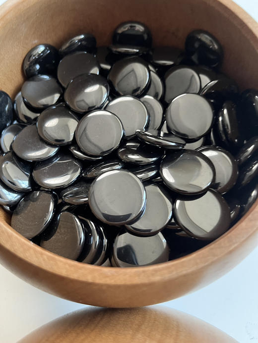 单面凸稀土锆玉围棋+黄心楠罐 商品图2
