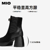 MIO米奥冬季圆头厚底粗跟时装靴复古摩登短靴百搭靴子女M245642312 商品缩略图4