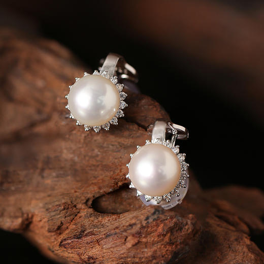 Manreya玛芮雅太阳之泪精品银镀金0感珍珠耳夹 商品图5