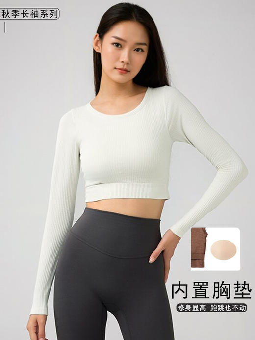哈瓦塔秋装含胸垫短款运动长袖H340147 商品图3