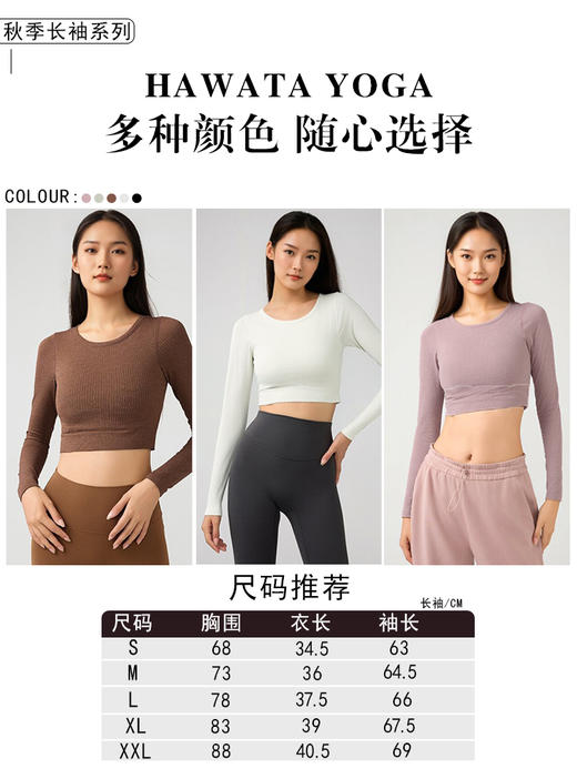 哈瓦塔秋装含胸垫短款运动长袖H340147 商品图4