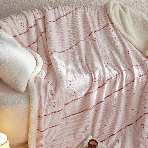 自然醒立体雕花绒羊羔绒毯秋冬加厚毛毯办公室午睡毯冬季沙发毯保暖披肩毯空调毯MT 商品图13