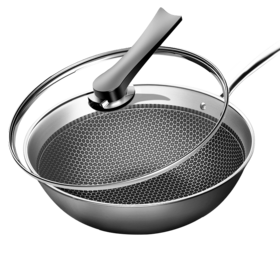 【小家电】康巴赫304不锈钢蜂窝炒锅CFC32A1 HF