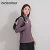 oldcolour欧珂冬季新款修身时尚长袖半高领毛织套头衫女P440511A1 商品缩略图1