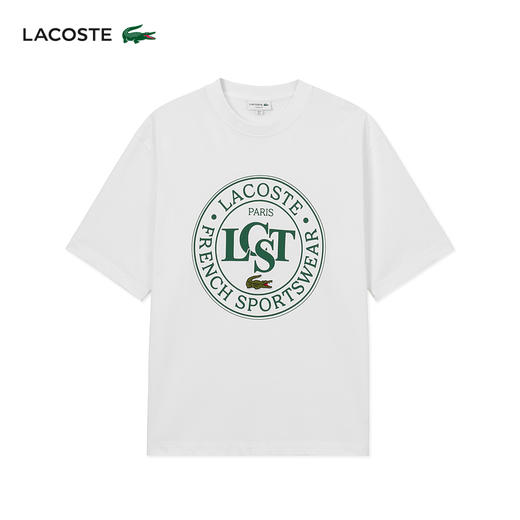 LACOSTE法国鳄鱼男装新款纯棉圆领时尚舒适宽松短袖T恤TH2753-10 商品图1