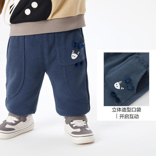 巴拉巴拉宝宝裤子男童长裤冬装运动裤休闲裤卫裤柔软舒适时尚可爱 商品图3