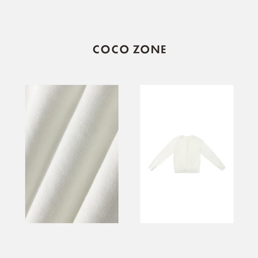 COCO ZONE 100棉设计感纽扣立领长袖卫衣 CC2C1650 商品图2