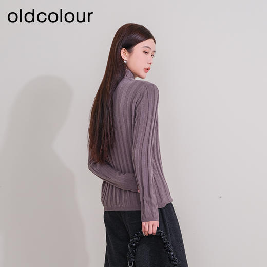 oldcolour欧珂冬季新款修身时尚长袖半高领毛织套头衫女P440511A1 商品图4