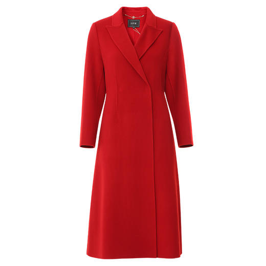 EITIE爱特爱冬季新款时尚复古通勤翻领大衣红色毛呢外套7614301 商品图5