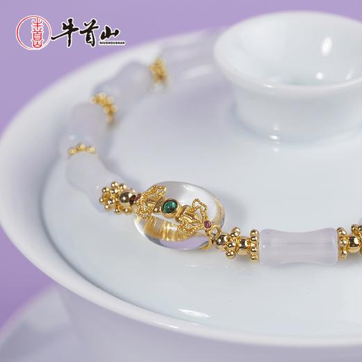 牛首山琉璃手链竹节手链白水晶新中式手链生日礼物送女友老婆 商品图3