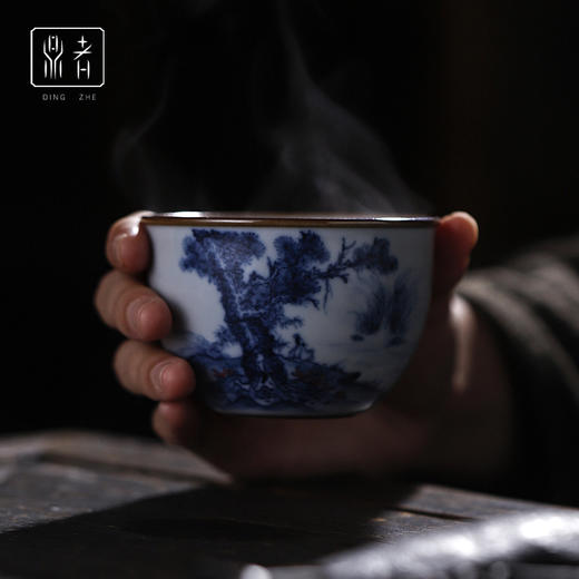 问鼎鼎者青花墨玉杯（高士听泉）(竹报平安)（缺货） 商品图1
