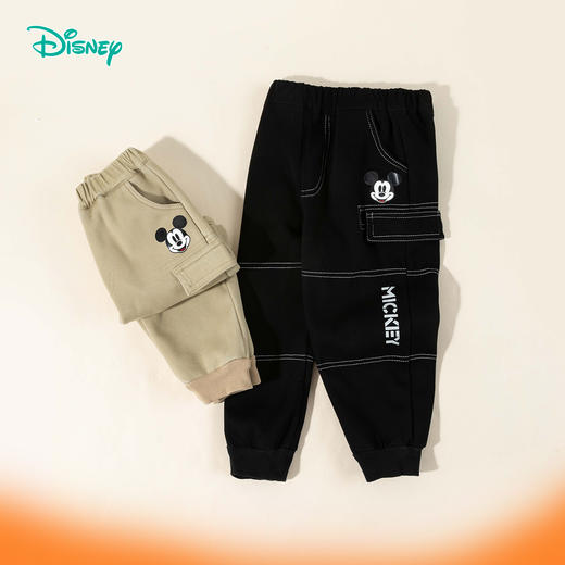 Disney/迪士尼男童加绒长裤秋冬季保暖加厚保暖工装裤子ZD4DK002 商品图2