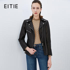 EITIE爱特爱冬季新款复古通勤保暖收腰显瘦皮衣外套女7693301