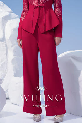 4202011 馥郁芳盈 进口醋酸乱麻裤子 雾境