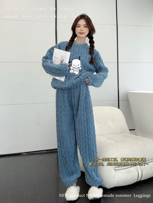 【YW】无忧购“”79元3件秋冬季哈帕狗提花舒棉绒套装加厚保暖卡通可外穿女士家居服（截单后3-5发货) 商品图5