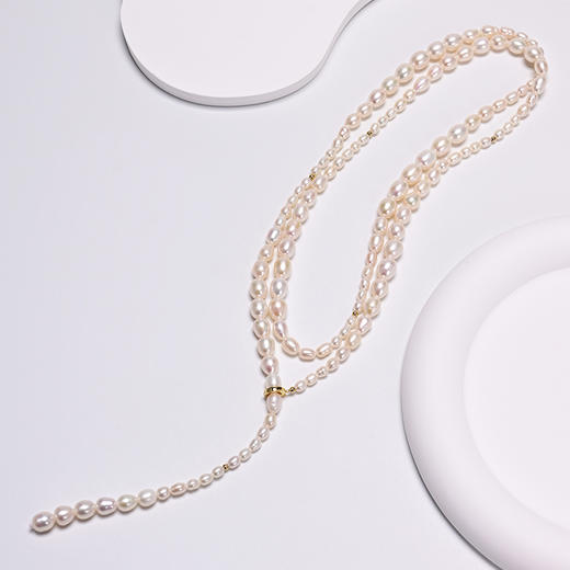 ysxb09015倪妮同款大小渐变天然异形淡水珍珠小黑裙珍珠链RJ022 商品图4