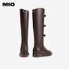 MIO米奥冬季质感牛皮革骑士靴百搭长筒瘦瘦靴厚底增高靴子女M245833081 商品缩略图3