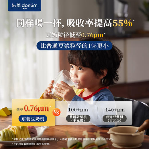 豆子直接打成豆奶！品质生活升级！口感细腻香醇！豆浆≠豆奶！东菱豆奶机全自动破壁机家用小型多功能免手洗！可提前预约时间 5重降噪 高压乳化成奶！0乳糖空腹也能喝 坚果五谷果蔬 宝宝、学生、爱美女士B备！ 商品图3
