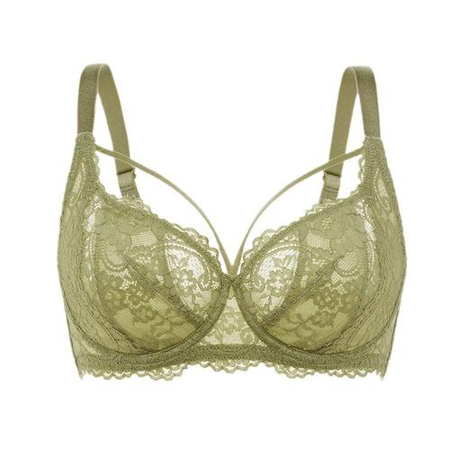 专为大胸设计 复古花卉蕾丝内衣女 全罩杯防下垂 防凸点微聚拢胸罩 轻薄大胸显小文胸薄款 商品图4
