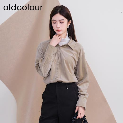 oldcolour欧珂冬季新款休闲时尚纯色长袖衬衫女P450103A1 商品图1