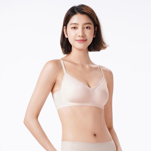 都市丽人内衣Vbra肌理提花中厚文胸3/4杯三排扣无钢圈LBT6N8 商品图2