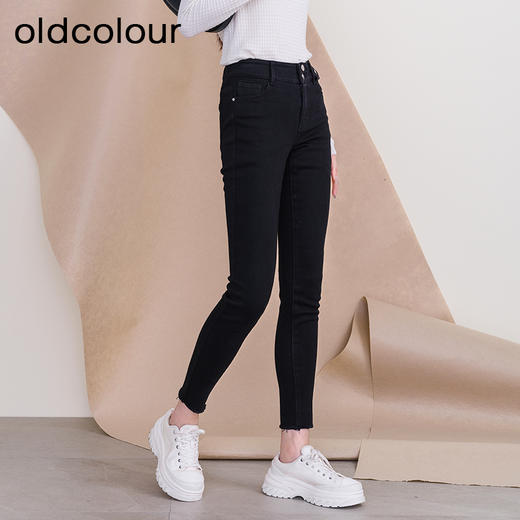 oldcolour欧珂新款高腰修身直筒水洗牛仔长裤女P441103A1 商品图1