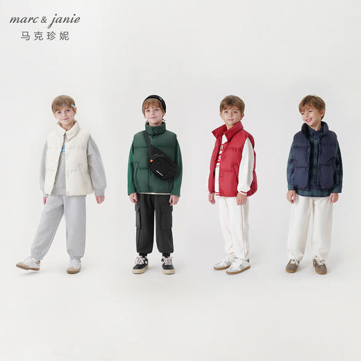 【三防】马克珍妮冬装新款男童美式校园加厚保暖羽绒服马甲231520 商品图1