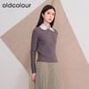 oldcolour欧珂冬季新款时尚纯色修身翻领毛织套头衫女P450504A1 商品缩略图0