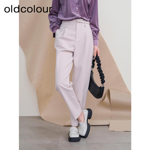 oldcolour欧珂冬季新款高腰宽松时尚长裤女P450704A1 商品图2