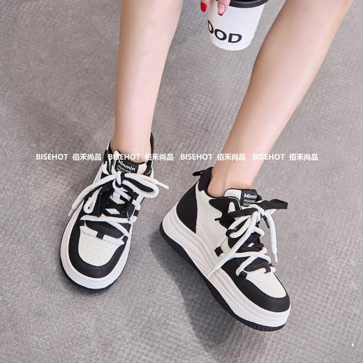 新品高帮单里拼色厚底女士板鞋431B45502（W） 商品图2