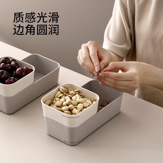 FaSoLa多功能双层洗菜盆沥水篮厨房家用客厅洗水果篮子滤水收纳筐 商品图4